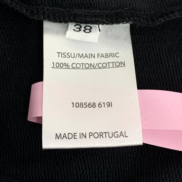 Balmain Paris Black Cotton Logo Sweatshirt Round-Neck Long-Sleeve Size 38 S Made - Picture 3 of 7